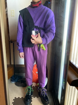 「アイテム（スーツジャケット、イエロー系）」を使った、りりんりり［U50］さん（メンズ・163cm）の冬コーディネート