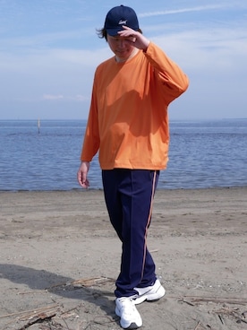 「DAILY STANDARD by SANDINISTA（デイリースタンダードバイサンディニスタ）のアイテム」を使った、甲斐マイクさん（メンズ・183cm）の夏コーディネート