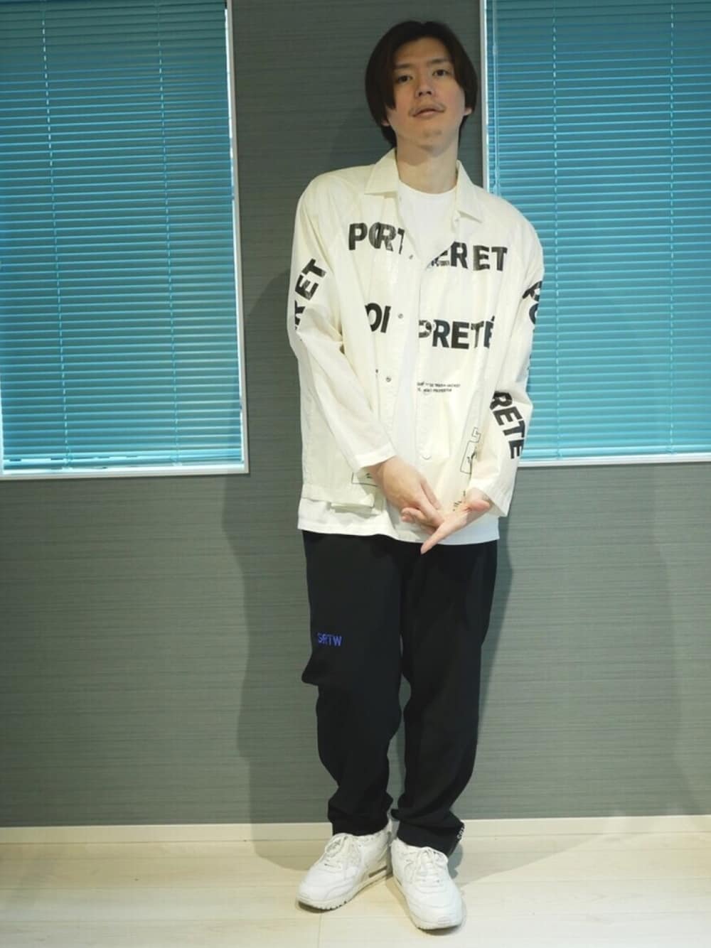 「スニーカー、NIKE、ストリート、ロンT、コーチジャケット、NIKE AIR MAX、NSW、doublet、post amenities、NIKE SPORTS WEAR」｜「post amenitiesのLast Long Sleeve 2020（Tシャツ/カットソー、その他）」を使った、甲斐マイクさん（メンズ・183cm）の秋コーディネートの1枚目の写真