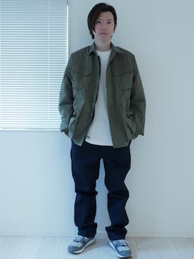 「PR01.（ピーアールワン）のアイテム」を使った、甲斐マイクさん（メンズ・183cm）の秋コーディネート