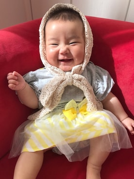 「ベルイエロー」｜「アイテム（その他）」を使った、ふーちゃんさん（キッズ・70cm）の春コーディネート