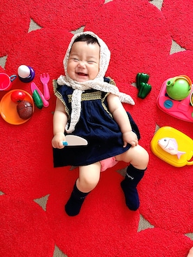 「くつした」｜「アイテム（その他）」を使った、ふーちゃんさん（キッズ・70cm）の夏コーディネート