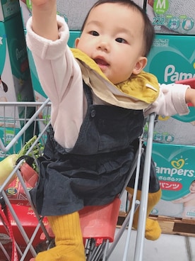「生後11ヶ月」｜「アイテム（オールインワン・サロペット）」を使った、ふーちゃんさん（キッズ・70cm）の秋コーディネート