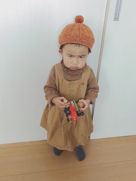 「きょうだい」｜「アイテム（その他）」を使った、ふーちゃんさん（キッズ・80cm）の冬コーディネート