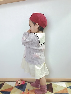 「ルーズソックス」｜ふーちゃんさん（キッズ・80cm）の春コーディネート