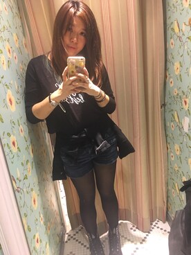 「stradivarius（ストラディバリウス）のアイテム（デニムジャケット）」を使った、Kana.mさん（レディース・165cm）の冬コーディネート
