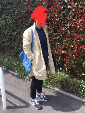 「Lee（リー）のアイテム（チェスターコート）」を使った、kentさん（メンズ・163cm）の春コーディネート
