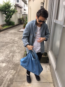 「アイテム（カバーオール）」を使った、kentさん（メンズ・163cm）の春コーディネート