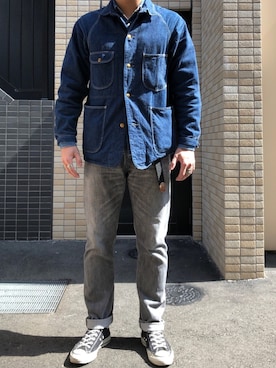 「orslow」｜「アイテム（カバーオール）」を使った、sさん（メンズ・178cm）の春コーディネート