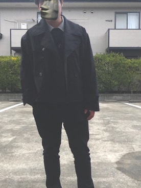 「kutir（クティール）のアイテム（トレンチコート）」を使った、りょうさん（メンズ・174cm）の冬コーディネート