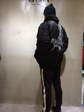 「L.H.P（エルエイチピー）のアイテム（パンツ）」を使った、SHINYA KASHIWAGIさん（メンズ・177cm）の秋コーディネート