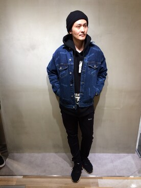 「L.H.P Private Brand（エルエイチピープライベートブランド）のアイテム（ジャケット/アウター）」を使った、SHINYA KASHIWAGIさん（メンズ・177cm）の冬コーディネート