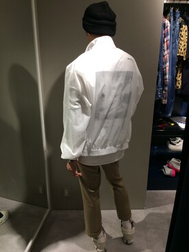 「WHITELAND（ホワイトランド）のアイテム（ブルゾン）」を使った、SHINYA KASHIWAGIさん（メンズ・177cm）の春コーディネート