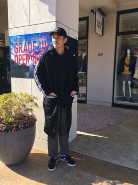 「DANKE SCHON（ダンケシェーン）のアイテム（チェスターコート）」を使った、SHINYA KASHIWAGIさん（メンズ・177cm）の冬コーディネート