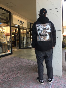 「L.H.P Private Brand（エルエイチピープライベートブランド）のアイテム（ジャケット/アウター）」を使った、SHINYA KASHIWAGIさん（メンズ・177cm）の冬コーディネート
