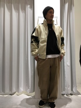 「L.H.P Private Brand（エルエイチピープライベートブランド）のアイテム（ジャケット/アウター）」を使った、SHINYA KASHIWAGIさん（メンズ・177cm）の冬コーディネート