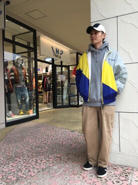「DANKE SCHON（ダンケシェーン）のアイテム（ナイロンジャケット）」を使った、SHINYA KASHIWAGIさん（メンズ・177cm）の冬コーディネート