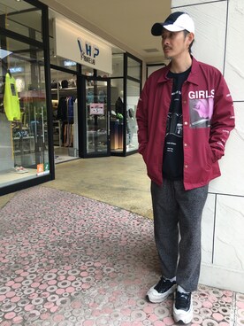 「LONELY/論理（ロンリー）のアイテム（ブルゾン）」を使った、SHINYA KASHIWAGIさん（メンズ・177cm）の春コーディネート