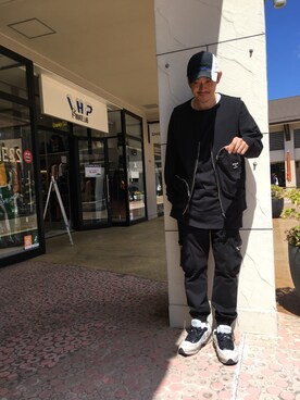 「WHITELAND（ホワイトランド）のWHITELAND/ホワイトランド/CARGO VEST（ベスト）」を使った、SHINYA KASHIWAGIさん（メンズ・177cm）の春コーディネート