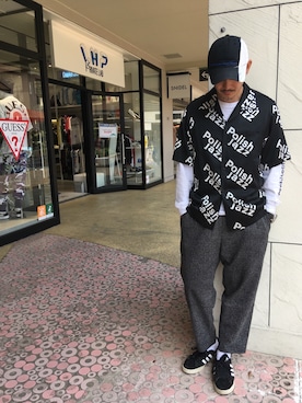 「MISBHV（ミスビヘイブ）のアイテム」を使った、SHINYA KASHIWAGIさん（メンズ・177cm）の春コーディネート