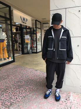 「WHITELAND（ホワイトランド）のアイテム（ナイロンジャケット）」を使った、SHINYA KASHIWAGIさん（メンズ・177cm）の秋コーディネート