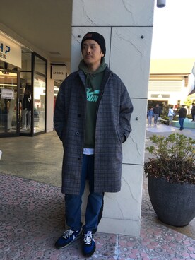 「L.H.P Private Brand（エルエイチピープライベートブランド）のアイテム（ジャケット/アウター）」を使った、SHINYA KASHIWAGIさん（メンズ・177cm）の冬コーディネート