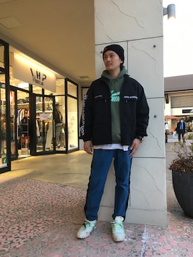 「thisisneverthat（ディスイズネバーザット）のアイテム（ジャケット/アウター）」を使った、SHINYA KASHIWAGIさん（メンズ・177cm）の冬コーディネート