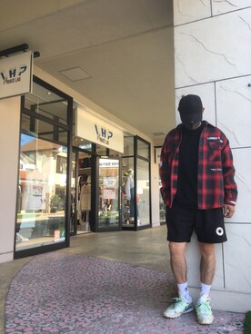 「mindseeker（マインドシーカー）のアイテム」を使った、SHINYA KASHIWAGIさん（メンズ・177cm）の夏コーディネート