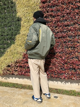 「FACT.（ファクト）のアイテム（ジャケット/アウター）」を使った、SHINYA KASHIWAGIさん（メンズ・177cm）の秋コーディネート