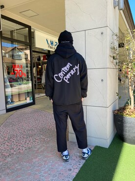 「WHITELAND（ホワイトランド）のアイテム（ブルゾン）」を使った、SHINYA KASHIWAGIさん（メンズ・177cm）の冬コーディネート