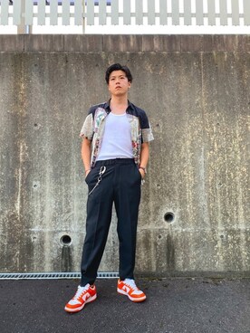 「UNIQLO（ユニクロ）のアイテム（パンツ、ブラック系）」を使った、jikinjangさん（メンズ・177cm）の夏コーディネート
