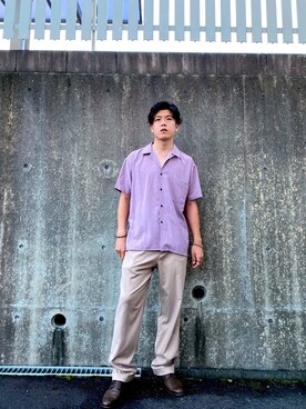 「THE GREATEST（ザ　グレイテスト）のアイテム（パンツ、ベージュ系）」を使った、jikinjangさん（メンズ・177cm）の夏コーディネート