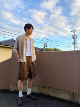 「UNIQLO（ユニクロ）のアイテム（パンツ、ブラウン系）」を使った、jikinjangさん（メンズ・177cm）の夏コーディネート