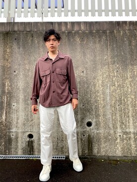 「OAMC（オーエーエムシー）のアイテム（シューズ、ホワイト系）」を使った、jikinjangさん（メンズ・177cm）の秋コーディネート