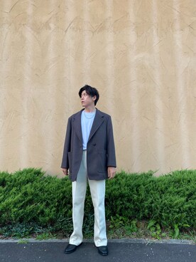 「UNIQLO（ユニクロ）のアイテム（パンツ、ホワイト系）」を使った、jikinjangさん（メンズ・177cm）の秋コーディネート