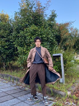 「NIKE（ナイキ）のアイテム（シューズ、ブラウン系）」を使った、jikinjangさん（メンズ・177cm）の秋コーディネート