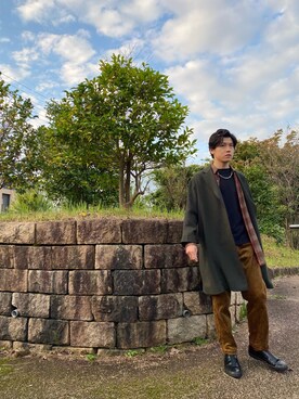 「UNIQLO（ユニクロ）のアイテム（シャツ/ブラウス、レッド系）」を使った、jikinjangさん（メンズ・177cm）の秋コーディネート