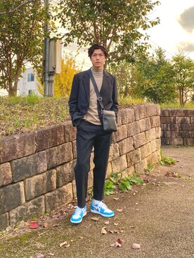 「NIKE（ナイキ）のアイテム（シューズ、ブルー系）」を使った、jikinjangさん（メンズ・177cm）の秋コーディネート