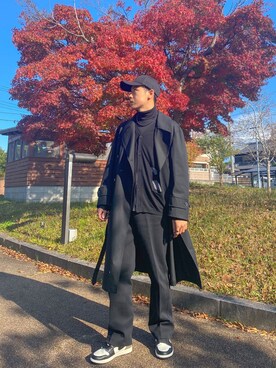 「UNIQLO（ユニクロ）のアイテム（トップス、ブラック系）」を使った、jikinjangさん（メンズ・177cm）の秋コーディネート