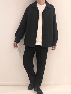 「ダークグリーン」｜「アイテム（ニット/セーター）」を使った、けんたろーさん（メンズ・176cm）の秋コーディネート