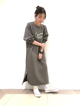 「CONVERSE TOKYO（コンバーストウキョウ）のアイテム」を使った、SANAさん（レディース・153cm）の冬コーディネート