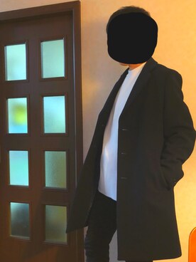 「417 EDIFICE（フォーワンセブンエディフィス）のアイテム（チェスターコート）」を使った、きぬっちさん（メンズ・170cm）の冬コーディネート