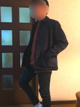「GU（ジーユー）の（GU）スキニーフィットジーンズ（MEN ⁄ ジーンズ）」を使った、きぬっちさん（メンズ・170cm）の冬コーディネート