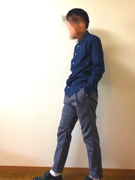 「TOMMY HILFIGER（トミーヒルフィガー）のコットンリネンシャツ（Shirts、ブルー系）」を使った、きぬっちさん（メンズ・170cm）の春コーディネート