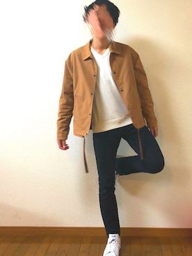 「TOMMY HILFIGER」｜「アイテム（ブルゾン）」を使った、きぬっちさん（メンズ・170cm）の春コーディネート