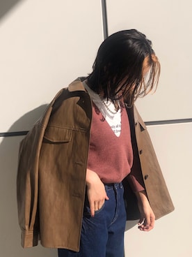 「cepo（セポ）のアイテム（パンツ）」を使った、はたなおさん（レディース・158cm）の秋コーディネート