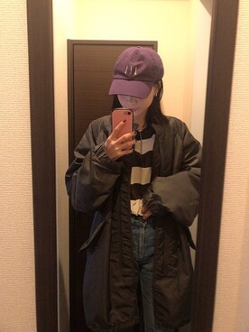 「MOUSSY（マウジー）のアイテム（ジャケット/アウター）」を使った、はたなおさん（レディース・158cm）の冬コーディネート