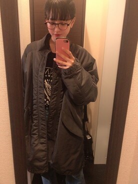 「MOUSSY（マウジー）のアイテム（ジャケット/アウター）」を使った、はたなおさん（レディース・158cm）の冬コーディネート