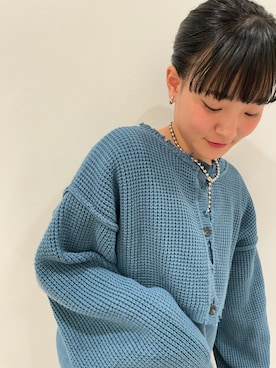 「ニットカーディガン」｜「アイテム（アンサンブル）」を使った、はたなおさん（レディース・158cm）の冬コーディネート