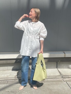 「cepo（セポ）のアイテム（トートバッグ）」を使った、はたなおさん（レディース・158cm）の春コーディネート
